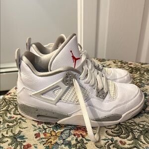 Jordan Kids White and Red Sneakers